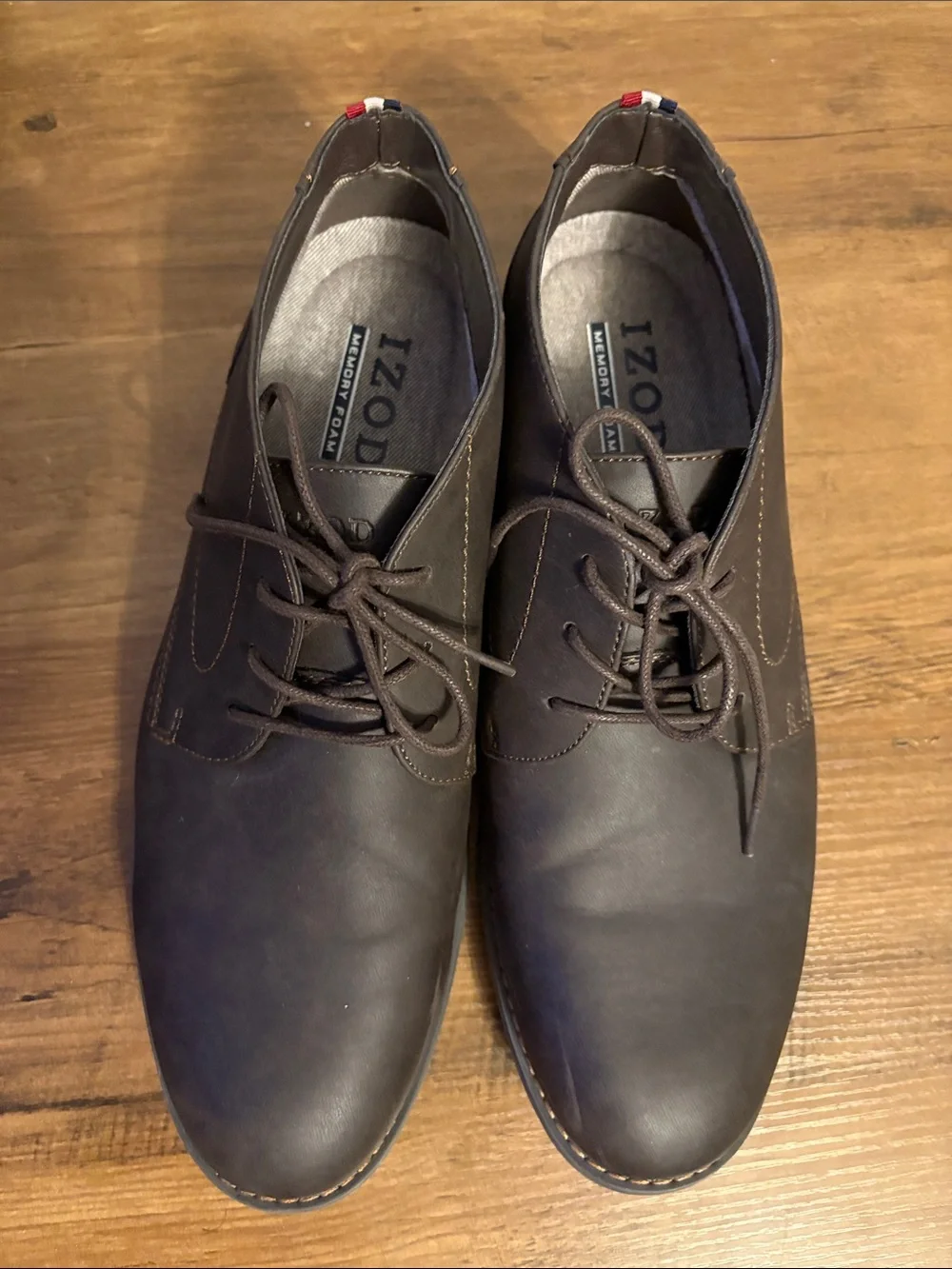 Izod Men's Dark Brown Leather Chukka Lace-Up Boots